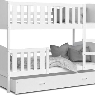 Bunk bed-child-200x90cm-white-including mattresses