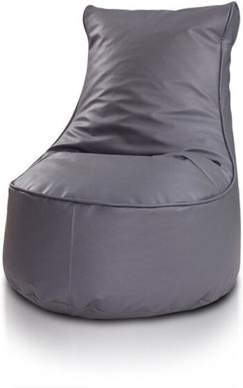 Pouf enfant 75cm cuir artificiel gris