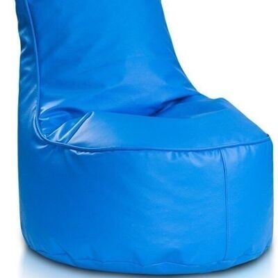 Pouf enfant 75cm cuir artificiel bleu foncé