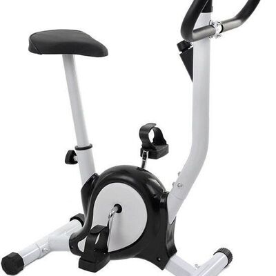 Exercise bike bicycle white with black - mechanical resistance - adjustable