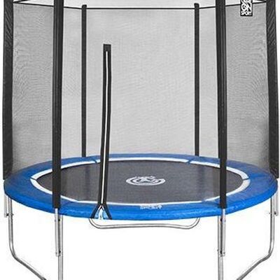 Trampoline - blue - 252 cm - with net - up to 120 KG