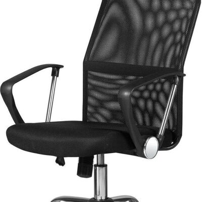 Sedia da ufficio in ecopelle nera, regolabile ergonomicamente
