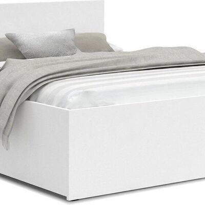 French bed 120x200 cm - white - without mattress - folding base - cleaning friendly