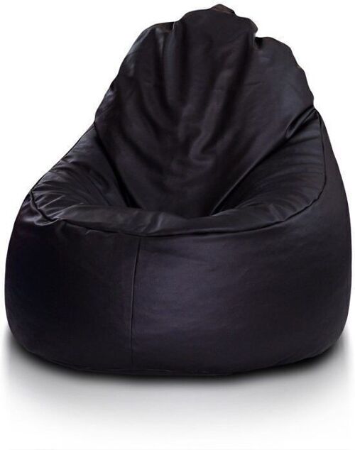 Zitzak beanbag zwart kunstleer - 75x70x30 cm - Loungestoel Zitkussen