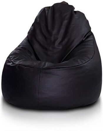 Pouf pouf cuir artificiel noir - 75x70x30 cm - Chaise longue Coussin d'assise