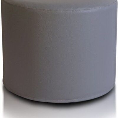 Pouf - pelle artificiale - grigio - 43 cm x 53 cm - adatto come tavolino