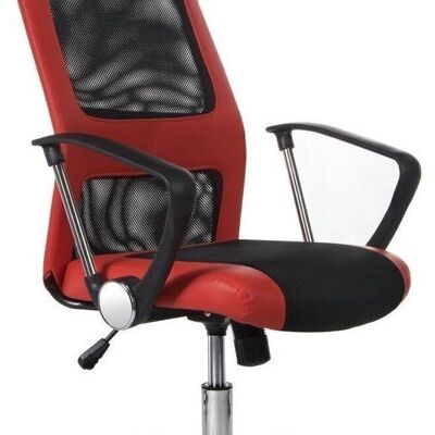Sedia da ufficio ergonomica rossa - design RIO - traspirante