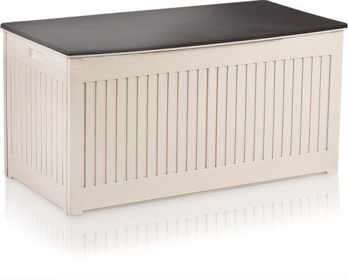 Opbergbox met deksel - 270 liter - 107x53x51 cm - zwart & wit