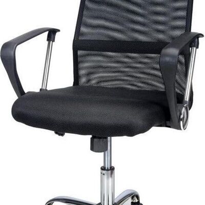 Office chair - ventilated backrest - black - adjustable