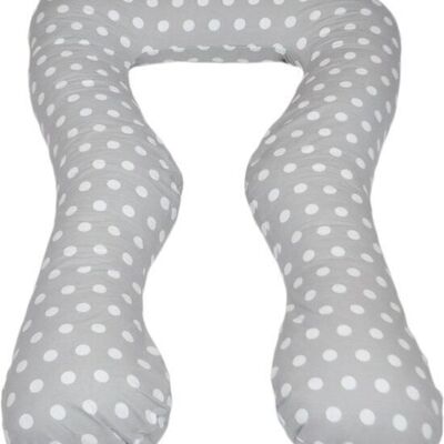Almohada de lactancia almohada de embarazo 300 cm - gris con puntos blancos