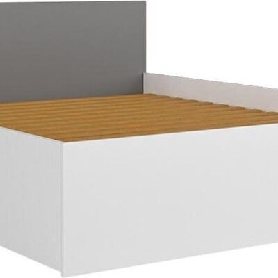 Wooden bed 2 persons 140x200cm gray