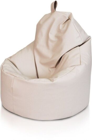 Fauteuil pouf beige - coussin d'assise coussin de relaxation - rempli - cuir artificiel