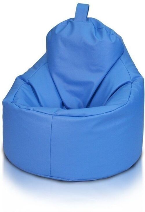 Zitzak fauteuil blauw - zitkussen relaxkussen - gevuld - kunstleer