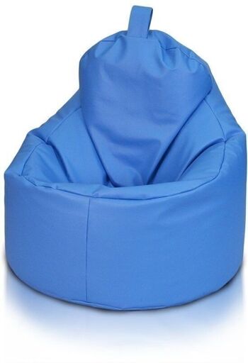 Fauteuil pouf bleu - coussin d'assise coussin de relaxation - rempli - cuir artificiel