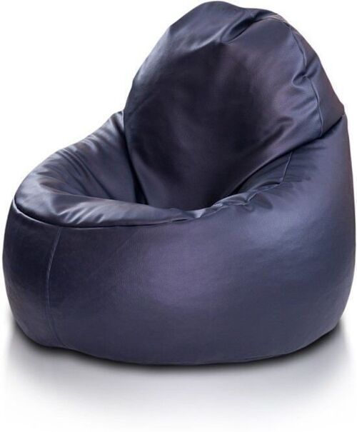 Zitzak fauteuil marine blauw - zitkussen relaxkussen - gevuld - kunstleer
