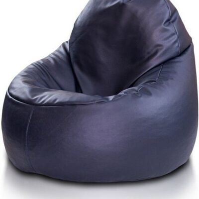 Poltrona a sacco blu navy - cuscino sedile cuscino relax - imbottito - pelle artificiale