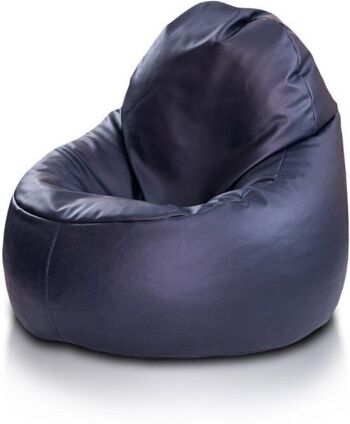 Fauteuil pouf bleu marine - coussin d'assise coussin de relaxation - rempli - cuir artificiel