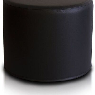 Pouf - artificial leather - black - 43cm x 53cm - suitable as a side table