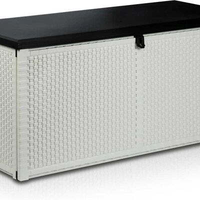 Storage box with lid - 120x48x57 cm - black & white - 300 liters