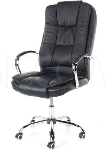 Chaise de bureau de luxe - cuir ECO noir - réglable