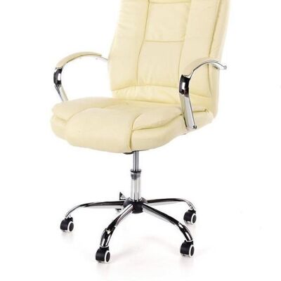 Chaise de bureau de luxe - cuir ECO beige - réglable