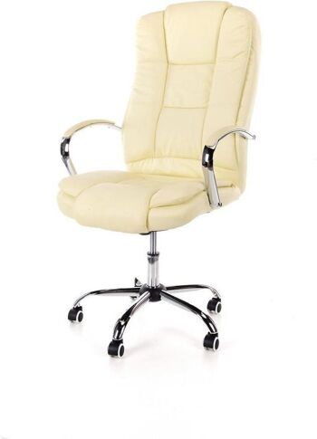 Chaise de bureau de luxe - cuir ECO beige - réglable