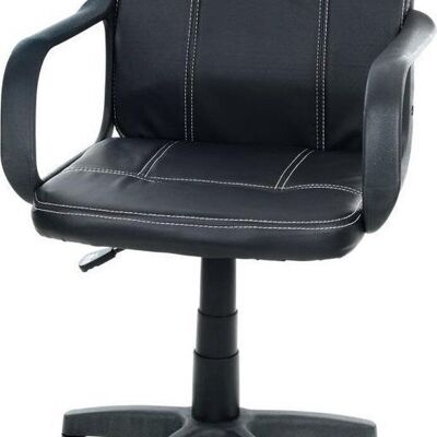 Chaise de bureau basic - avec accoudoirs - cuir ECO noir