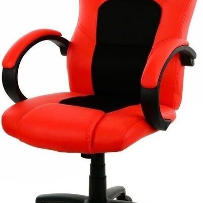 Chaise de bureau - chaise de jeu - cuir ECO rouge - réglable
