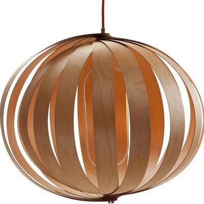 Wooden hanging lamp - designer - wood color - max 28 cm long