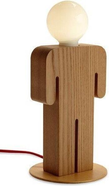 Lampe de table en bois - design - couleur bois - forme humaine