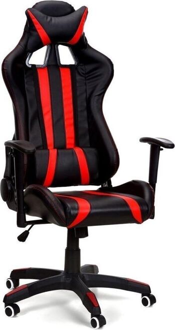 Chaise de bureau - chaise de jeu - noir et rouge