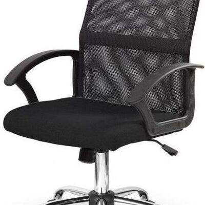 Office chair black with breathable backrest - adjustable