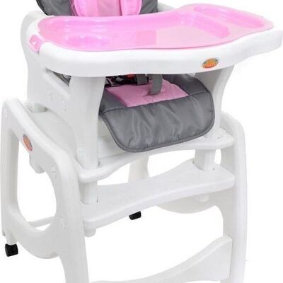 Trona silla para bebé silla para niños pequeños 5 en 1 gris rosa