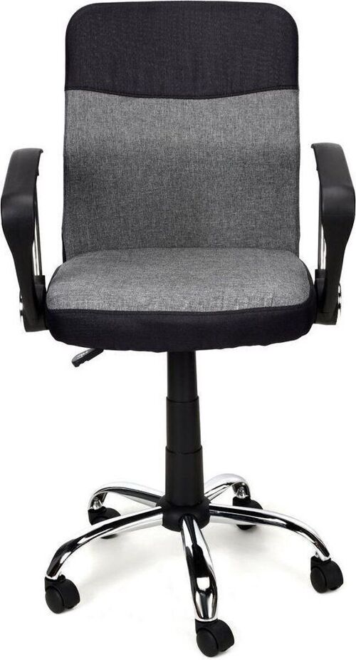 Bureaustoel basic - met armleuningen - grijs & zwart - stof