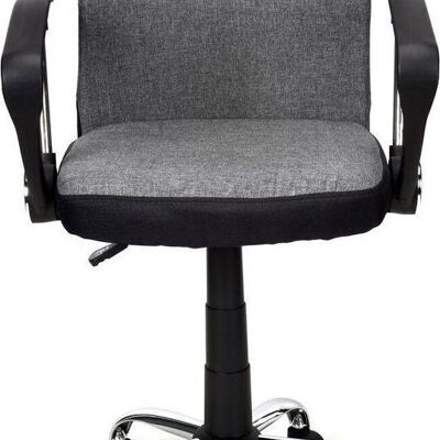 Chaise de bureau basic - avec accoudoirs - gris & noir - tissu