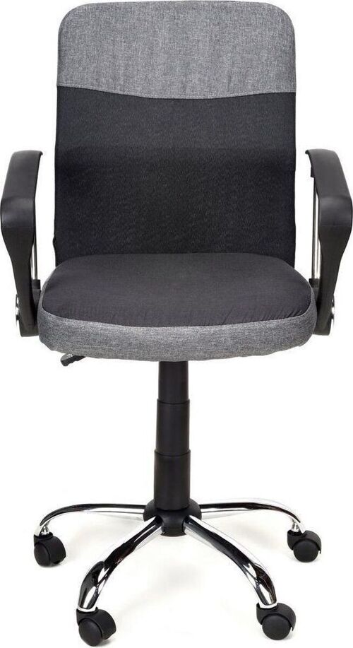 Bureaustoel basic - met armleuningen - zwart & grijs - stof