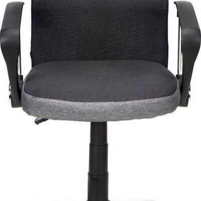 Chaise de bureau basic - avec accoudoirs - noir & gris - tissu