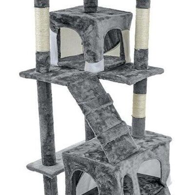 Scratching post & play house XXL - cats - gray - 170 cm high