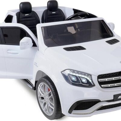 Coche para niños con control eléctrico Mercedes GLS 63 AMG blanco - 3,6 km/h