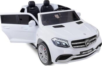 Voiture pour enfants à commande électrique Mercedes GLS 63 AMG blanche - 3,6 km/h