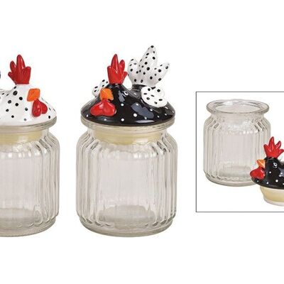 Storage jar with ceramic tap Lid made of transparent glass 2-way