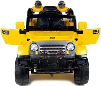 Voiture pour enfants à commande électrique Véhicule tout terrain JEEP jaune - 3,6 km/h