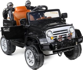 Voiture pour enfants à commande électrique Véhicule tout terrain JEEP noir - 3,6 km/h