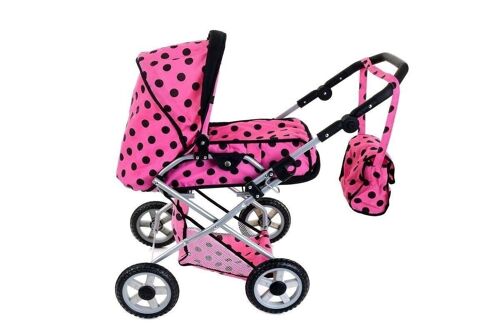 Poppenwagen - wandelwagen voor barbies & poppen - roze