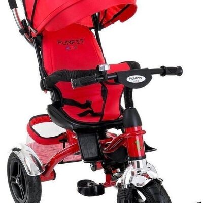 Dreirad-Kinderwagen rot – Kinderfahrrad – mit Drehsitz