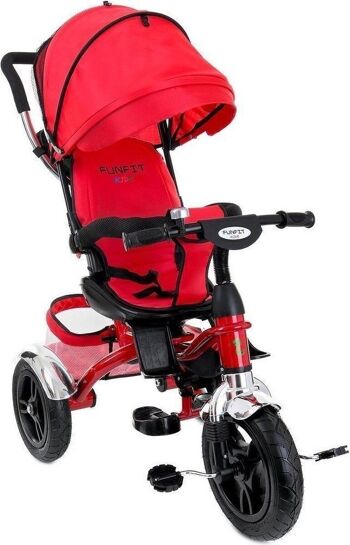 Poussette tricycle rouge - vélo pour enfants - avec siège pivotant