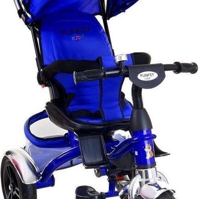 Dreirad-Kinderwagen blau – Kinderfahrrad – mit Drehsitz