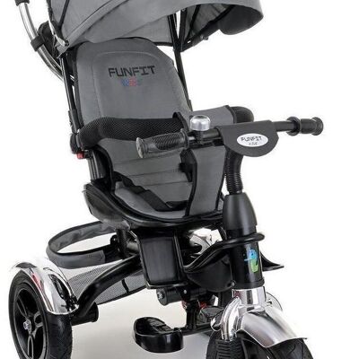 Poussette tricycle grise - vélo enfant - avec siège pivotant