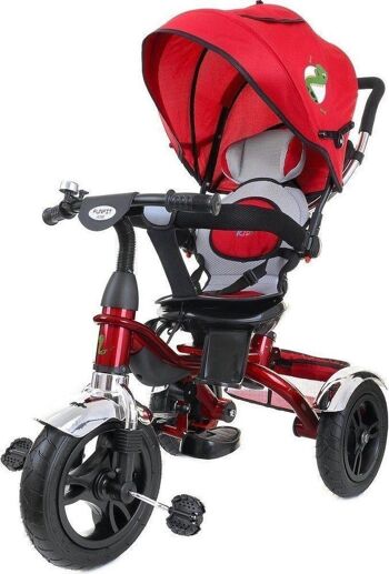 Poussette tricycle rouge - vélo pour enfant qui grandit avec vous - avec siège pivotant