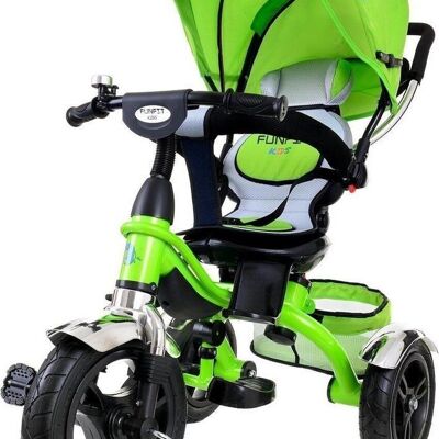 Dreirad-Kinderwagen grün – mitwachsendes Kinderfahrrad – mit Drehsitz